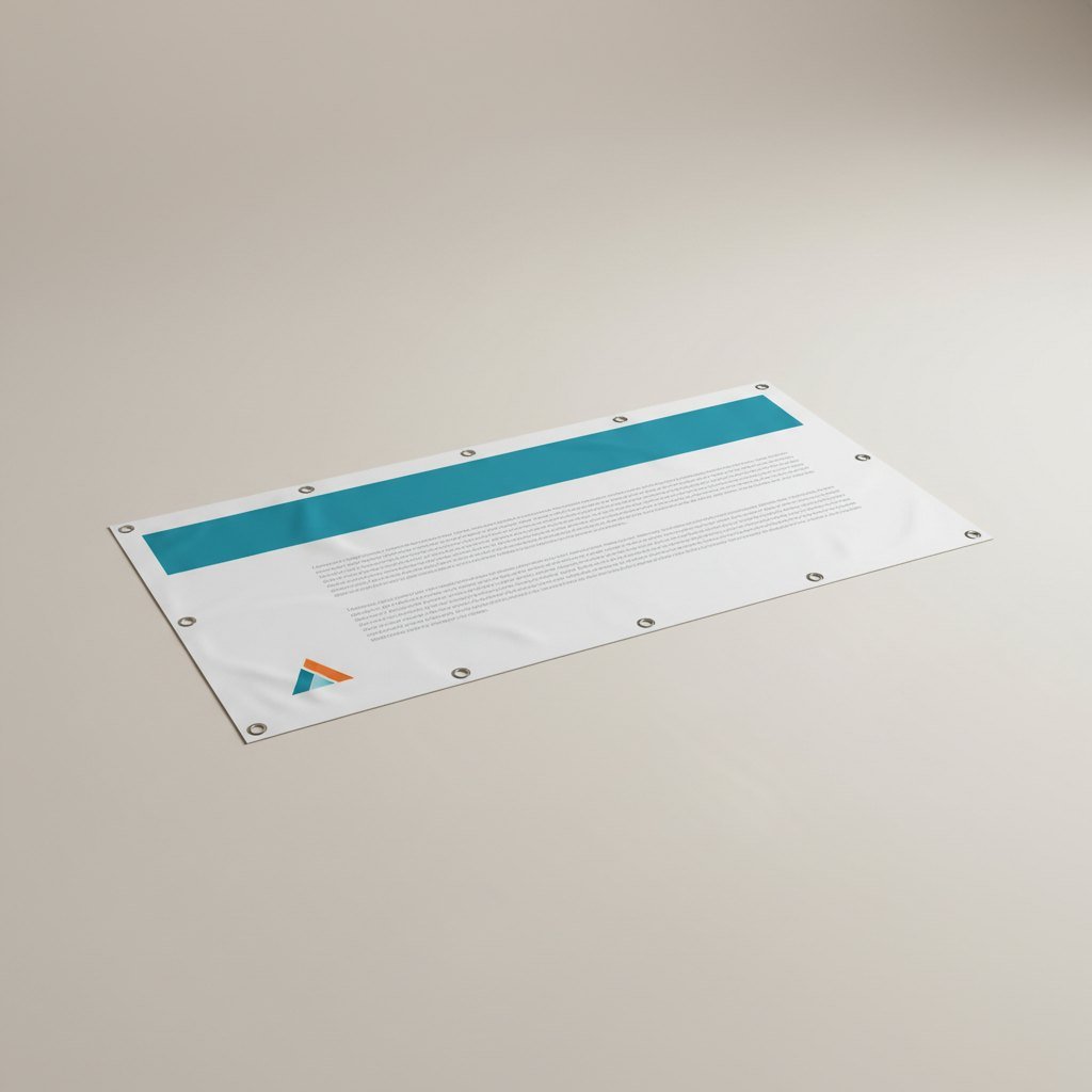 1 banner 100 x 50 cm drukken, frontlit PVC met ringen