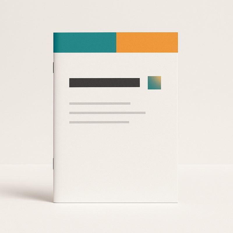 Staande brochure met omslag in kleur