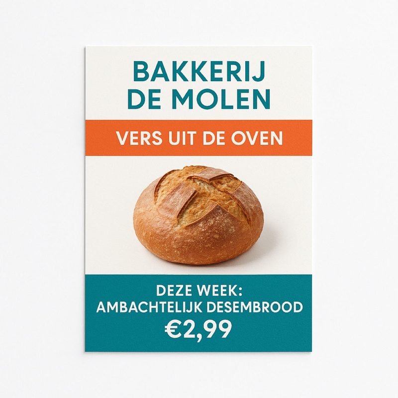 Voorbeeldflyer van een bakkerij in kleur